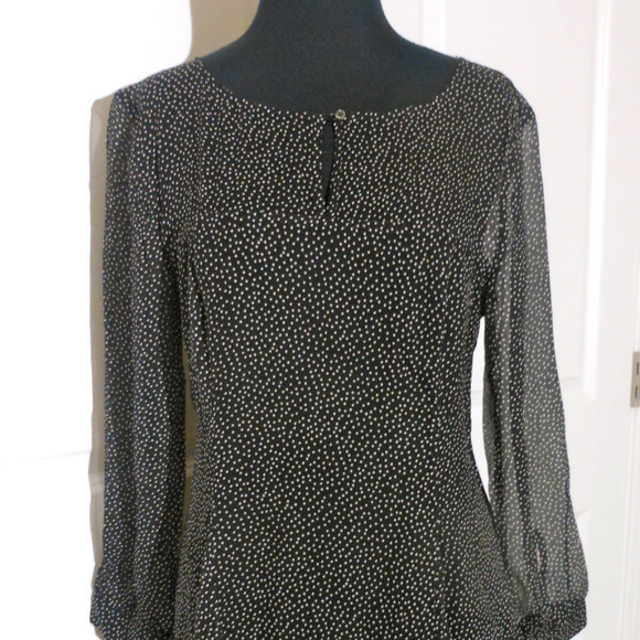 J CREW Long Sleeve Speckled Chiffon Dress 6P - Picture 3 of 7